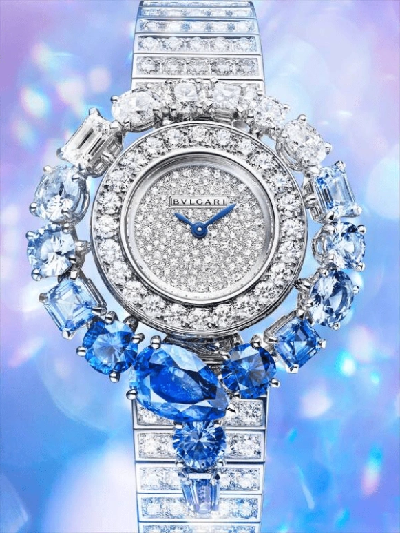 Bulgari,Serpenti 33mm,33mm,Sapphire,White Gold,Silver White,Quartz,Sapphire,Crystal Glass,Round,103302
