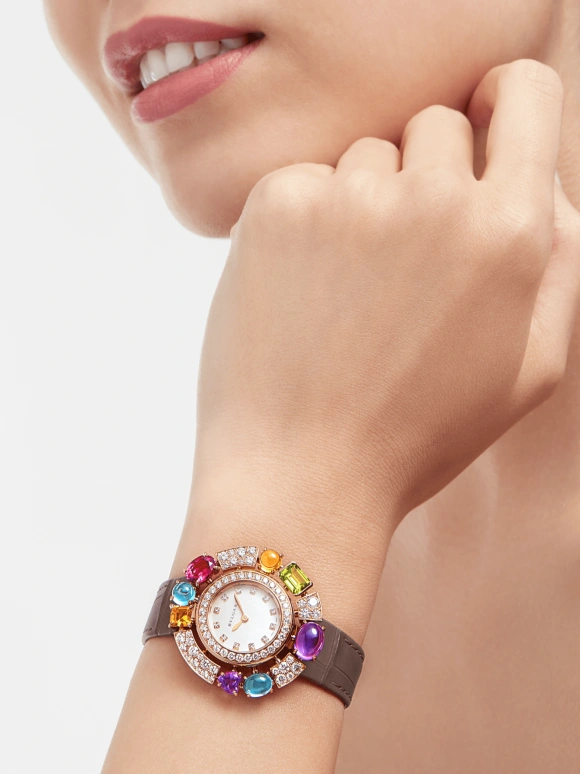 Bulgari,Divas' Dream 36mm,36mm,Rose Gold,White,Sapphire,Crystal Glass,103493