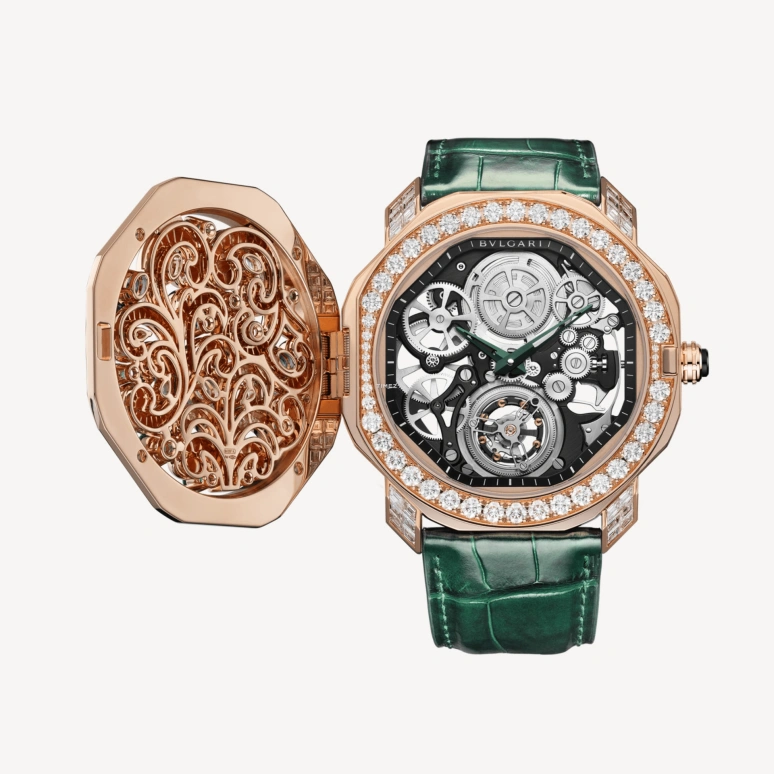 Bulgari,Octo 44mm,44mm,Rose Gold,Skeleton,Black,Grey,Handwound,Octagon,103857