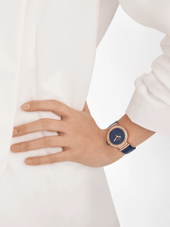 Bulgari,Lvcea 33mm,33mm,Rose Gold,Blue,Automatic,42hours,In-house Caliber,103341