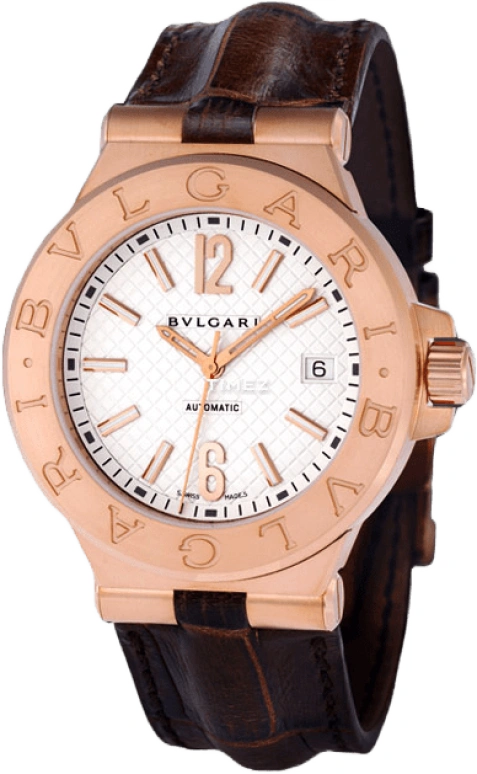 Bulgari,Diagono 40mm,40mm,Rose Gold,Silver White,Sapphire,Crystal Glass,DGP40C6GLD