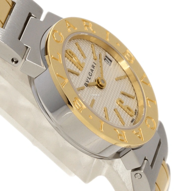 Bulgari,Bulgari Bulgari 23mm,23mm,Stainless Steel,White,Quartz,Day,Sapphire,Crystal Glass,BB23WSGD,BB23WSGD/N