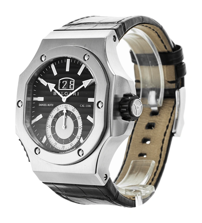 Bulgari,Other 56x51mm,56x51mm,Stainless Steel,Black,Automatic,Chronograph,Day,101844
