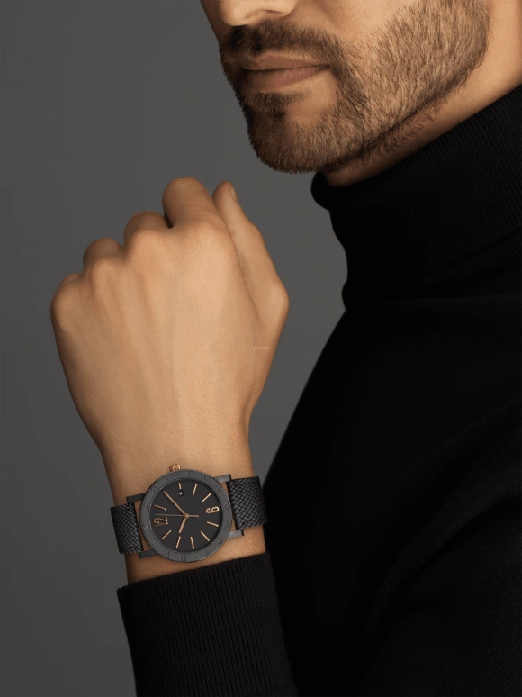 Bulgari,Bulgari Bulgari 41mm,41mm,Stainless Steel,Black,Sapphire,Crystal Glass,102929