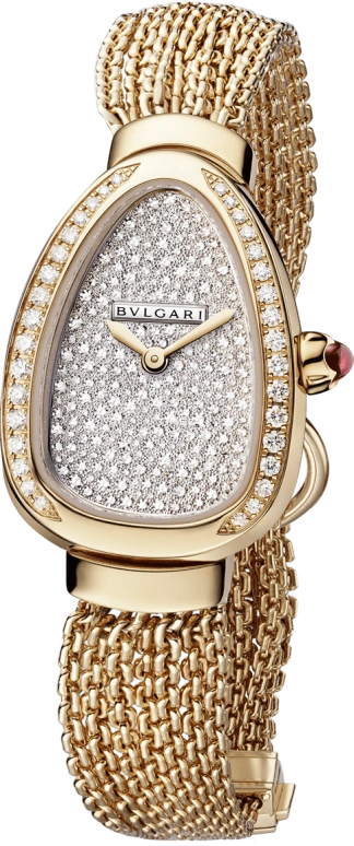 Bulgari,Serpenti 27mm,27mm,Rose Gold,Silver White,Quartz,Sapphire,Crystal Glass,Other,103063