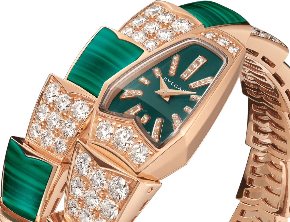 Bulgari,Serpenti 26mm,26mm,Rose Gold,Green,Quartz,26280hours,In-house Caliber,102678