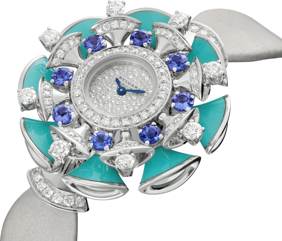 Bulgari,Divas' Dream 39mm,39mm,White Gold,Sapphire,Crystal Glass,Turquoise,Setting,Diamonds,Turquoise,102421