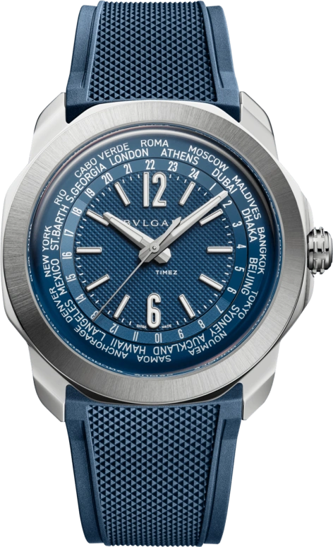 Bulgari,Octo 41mm,41mm,Stainless Steel,Blue,Automatic,World Time,42hours,103762