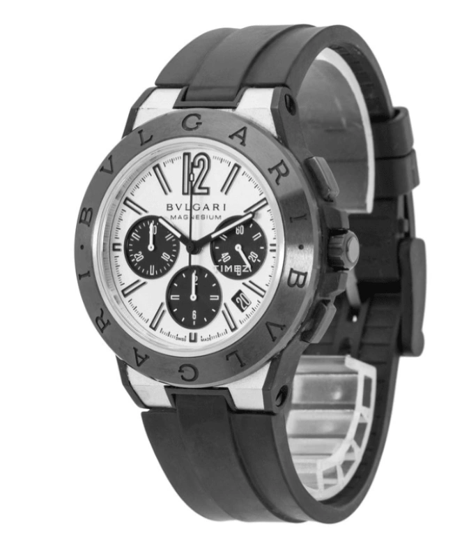 Bulgari,Diagono 42mm,42mm,Peek,Magnesium Alloy,Ceramic,White,Automatic,Chronograph,Day,102305