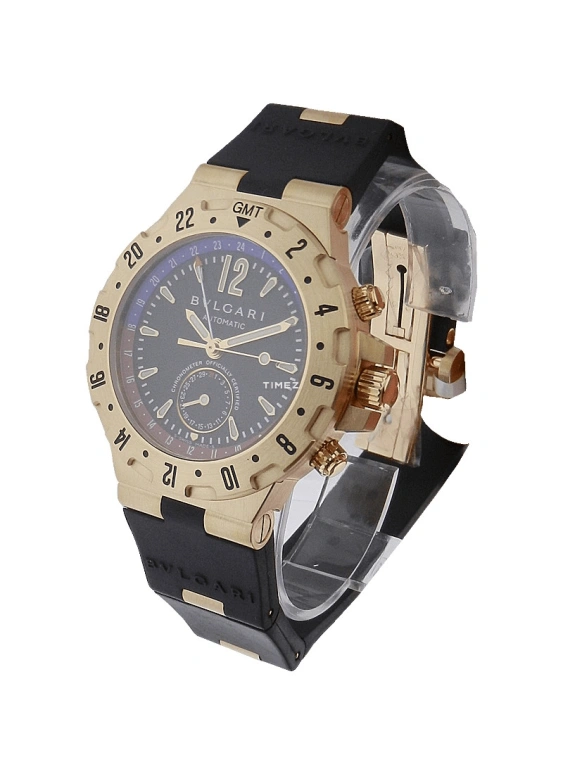 Bulgari,Diagono Professional 40mm,40mm,Yellow Gold,Black,Automatic,Day,Dule Time,Day / Night Indication,GMT40GVD