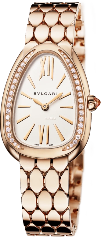 Bulgari,Serpenti Seduttori 33mm,33mm,Rose Gold,Silver White,White,Quartz,pear-shape,103941