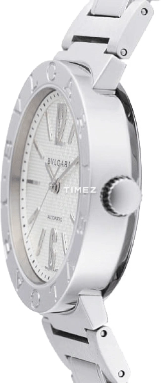 Bulgari,Bulgari Bulgari 38mm,38mm,Stainless Steel,White,Automatic,Day,Sapphire,Crystal Glass,BB38WSSD,BB38WSSD/N