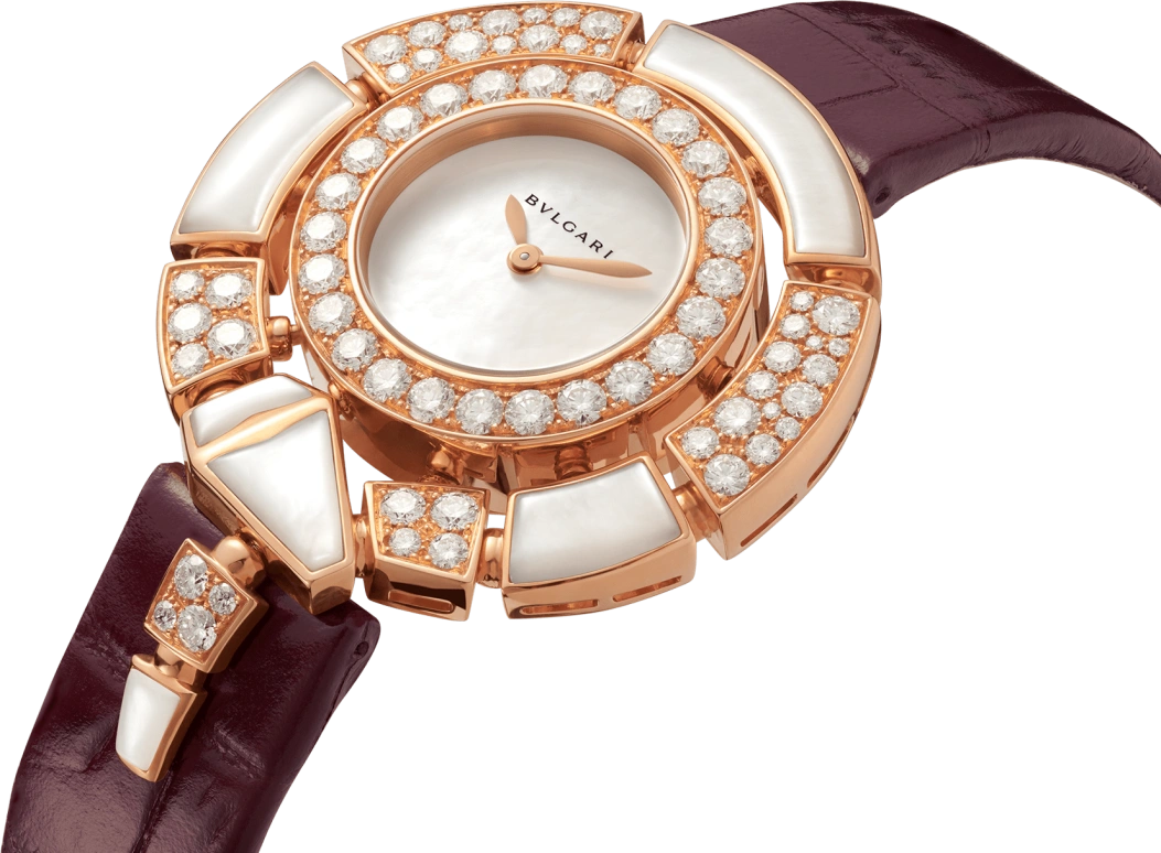 Bulgari,Serpenti 37mm,37mm,Rose Gold,White,Sapphire,Crystal Glass,Setting,Diamonds,102872
