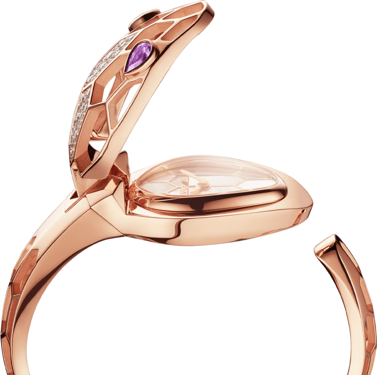 Bulgari,Serpenti 36mm,36mm,Rose Gold,White,Sapphire,Crystal Glass,Setting,Diamonds,102982