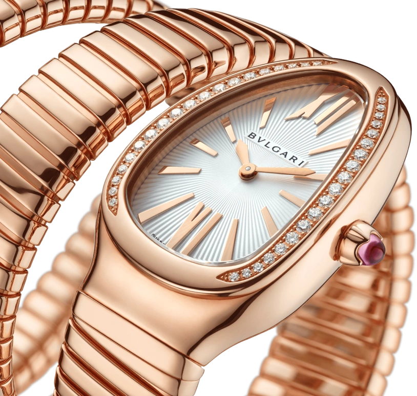 Bulgari,Serpenti 35mm,35mm,Rose Gold,Silver,Silver White,Sapphire,Crystal Glass,103002