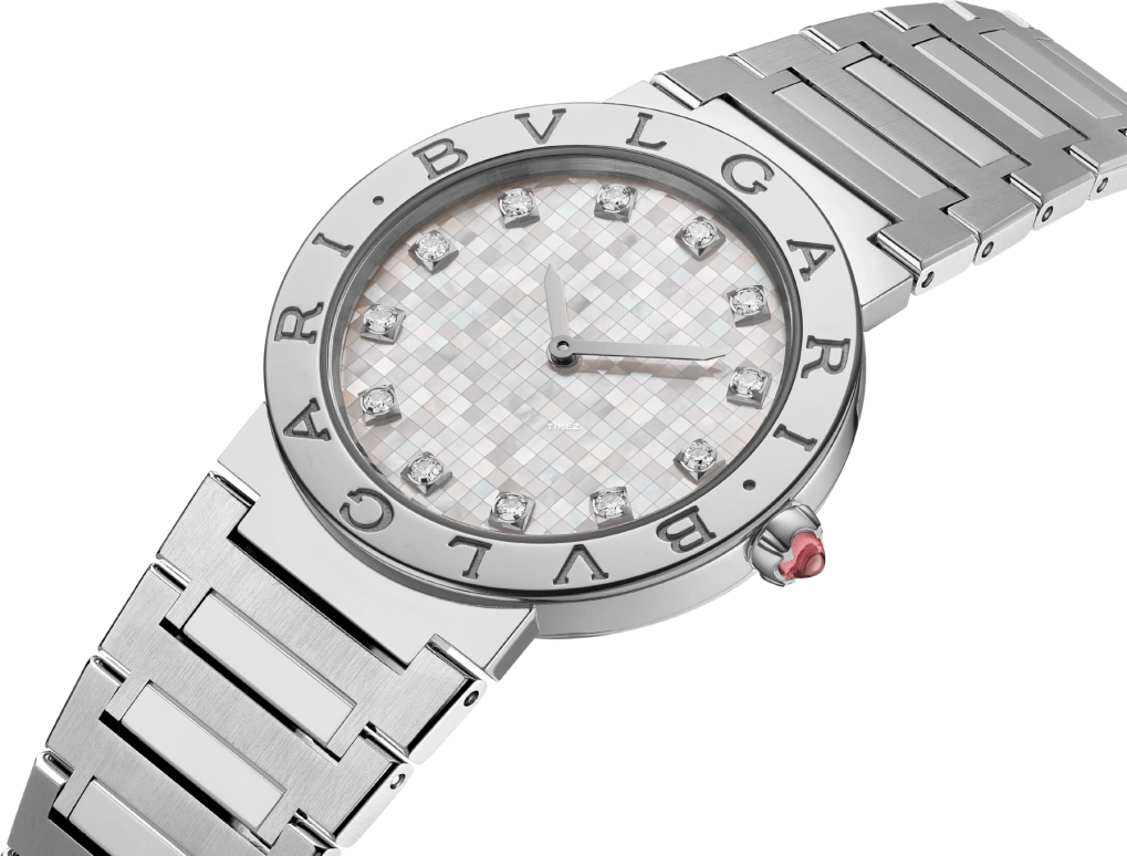 Bulgari,Bulgari Bulgari 33mm,33mm,Stainless Steel,Silver,White,Quartz,Sapphire,Round,104194