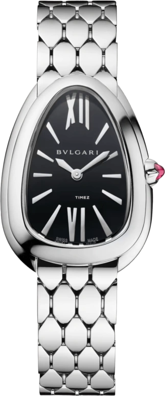 Bulgari,Serpenti Seduttori 33mm,33mm,Stainless Steel,Black,Quartz,Sapphire,Crystal Glass,Other,103952