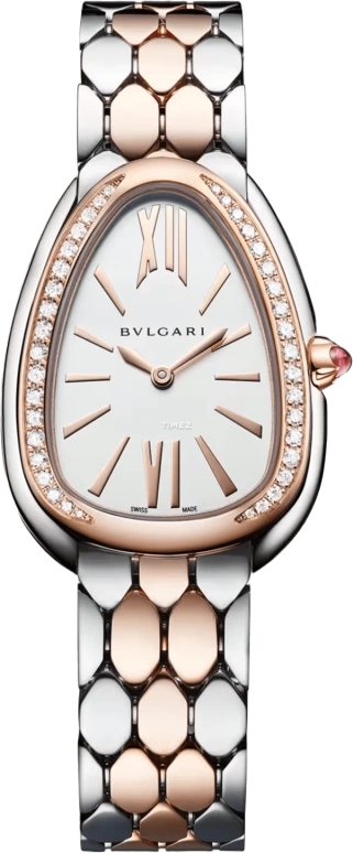 Bulgari,Serpenti Seduttori 33mm,33mm,Stainless Steel,White,Quartz,Sapphire,Crystal Glass,Other,103945