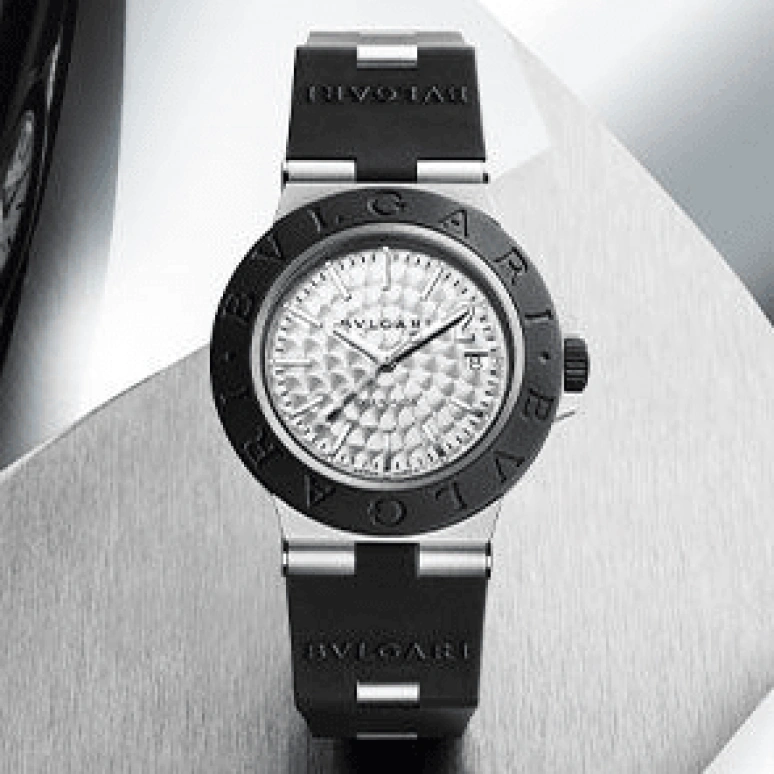 Bulgari,Other 40mm,40mm,Aluminium,Luminous,Silver,50hours,In-house Caliber,Sapphire,Crystal Glass,103703