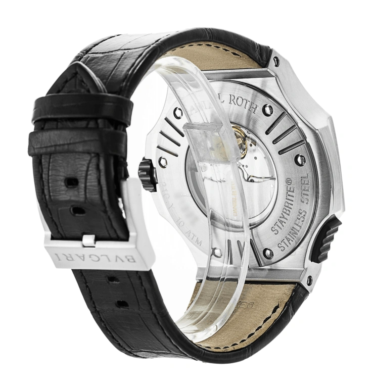 Bulgari,Other 56x51mm,56x51mm,Stainless Steel,Black,Automatic,Chronograph,Day,101844