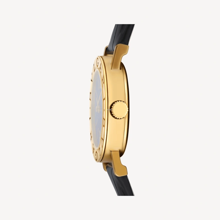 Bulgari,Bulgari Bulgari 26mm,26mm,Yellow Gold,Black,Quartz,Sapphire,Crystal Glass,Round,103897