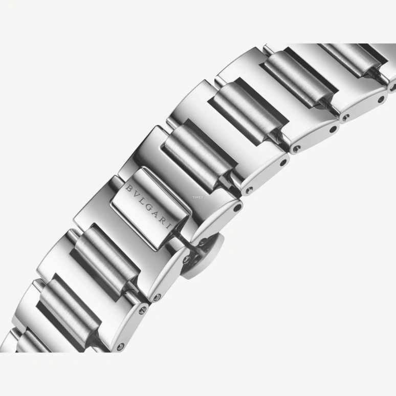 Bulgari,Lvcea 33mm,33mm,Stainless Steel,Rose Gold,Silver White,Automatic,Sapphire,Crystal Glass,Round,103730