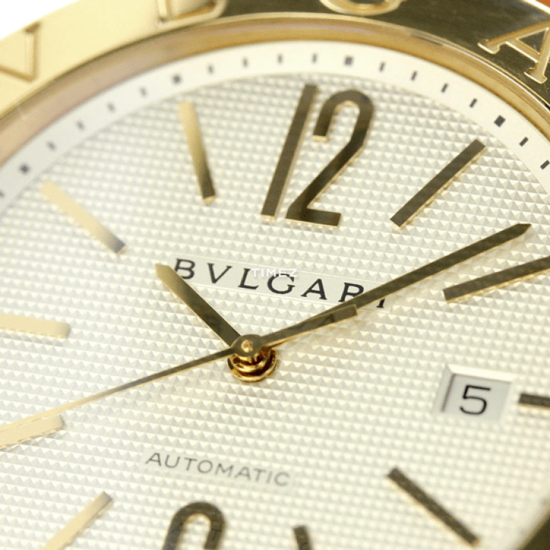 Bulgari,Bulgari Bulgari 42mm,42mm,Yellow Gold,White,Sapphire,Crystal Glass,Closed,BB42WGLDAUTO
