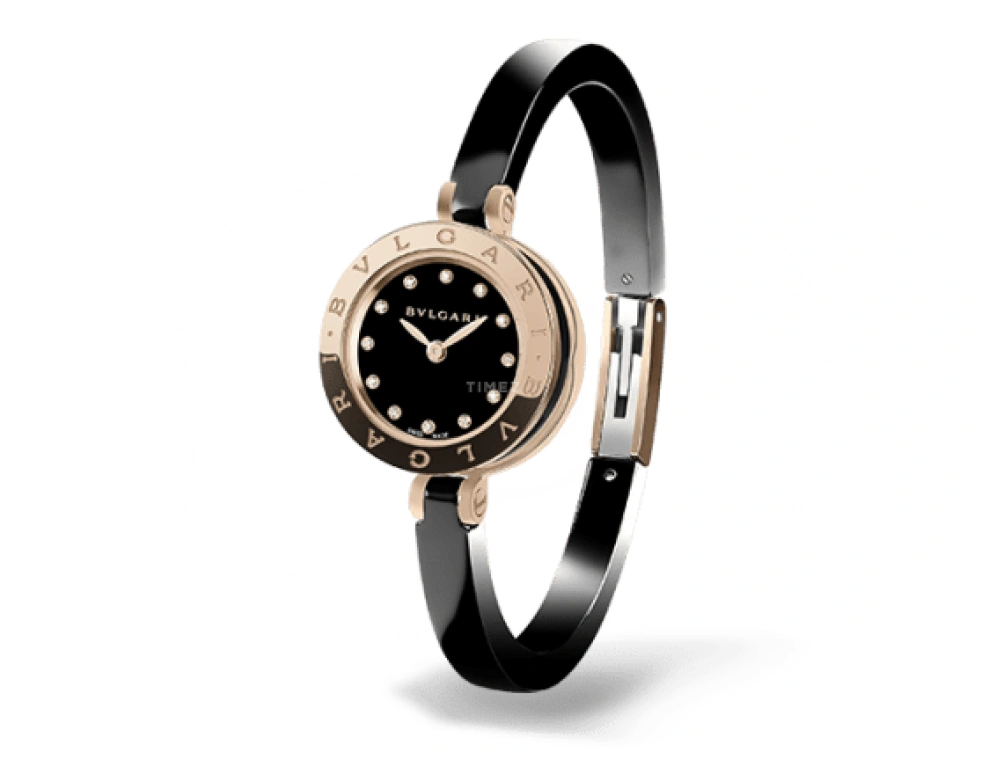 Bulgari,B.Zero1 23mm,23mm,Ceramic,Stainless Steel,Rose Gold,Black,Quartz,26280hours,In-house Caliber,102087