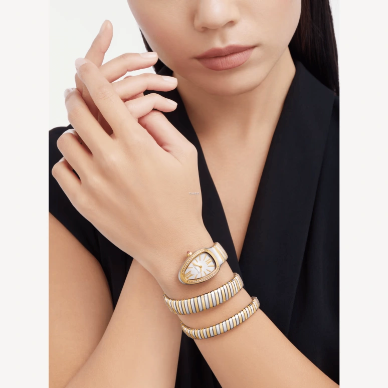 Bulgari,Serpenti 35mm,35mm,Stainless Steel,White,Quartz,Sapphire,Crystal Glass,Other,103797