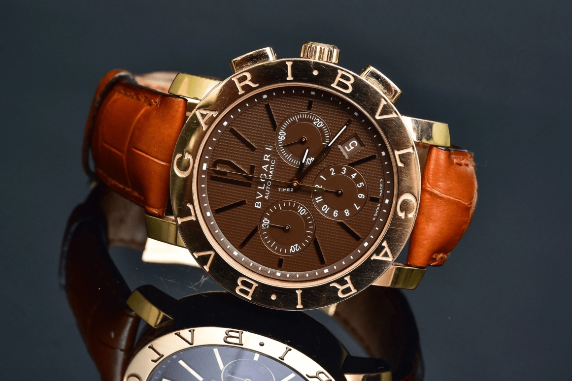 Bulgari,Bulgari Bulgari 42mm,42mm,Rose Gold,Coffee,Brown,Automatic,Chronograph,Day,BBP42C11GLDCH,BBP42C11GLDCH/N