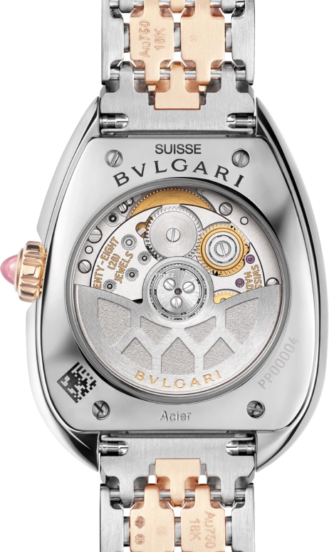 Bulgari,Serpenti Seduttori 34mm,34mm,Rose Gold,Stainless Steel,White,Automatic,50hours,In-house Caliber,104058
