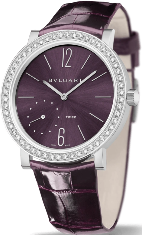 Bulgari,Bulgari Bulgari 41mm,41mm,White Gold,Purple,Sapphire,Crystal Glass,Setting,Diamonds,102631