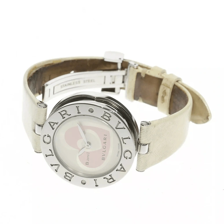 Bulgari,B.Zero1 30mm,30mm,Stainless Steel,Pink,White,Quartz,Sapphire,Round,BZ30WPHSL