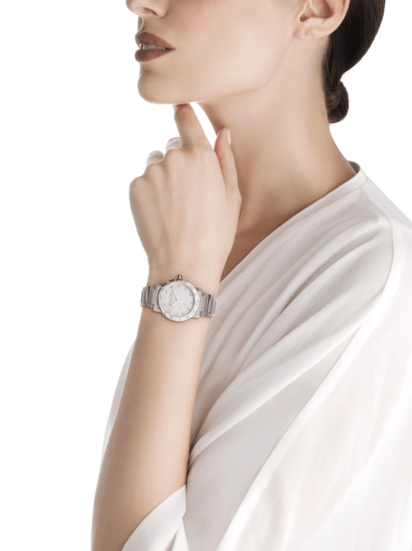 Bulgari,Bulgari Bulgari 33mm,33mm,Stainless Steel,White,Automatic,42hours,In-house Caliber,101888