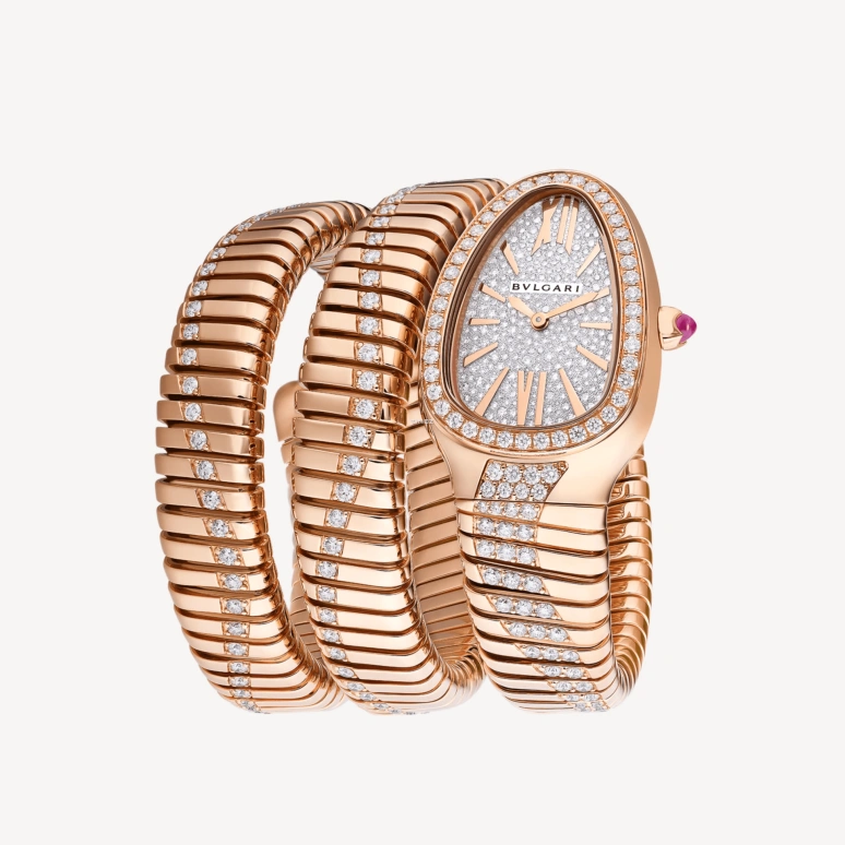 Bulgari,Serpenti 35mm,35mm,Rose Gold,Silver,Quartz,Sapphire,Crystal Glass,Other,103923