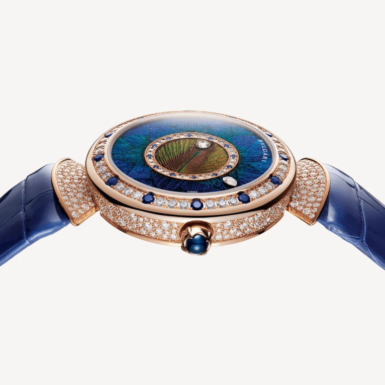 Bulgari,Divas' Dream 37mm,37mm,Rose Gold,Green,Blue,Automatic,In-house Caliber,Sapphire,Crystal Glass,103473