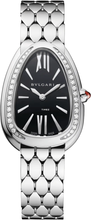 Bulgari,Serpenti Seduttori 33mm,33mm,Stainless Steel,Black,Quartz,Sapphire,Crystal Glass,Other,103950