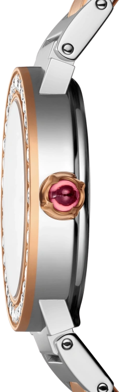 Bulgari,Bulgari Bulgari 26mm,26mm,Stainless Steel,White,Sapphire,Crystal Glass,Mother of Pearl,102477