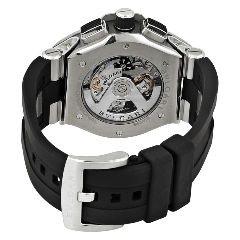Bulgari,Other 45mm,45mm,Stainless Steel,Titanium,Black,Automatic,Chronograph,Day,Dule Time,Day / Night Indication,Sapphire,Hexagonal,101734