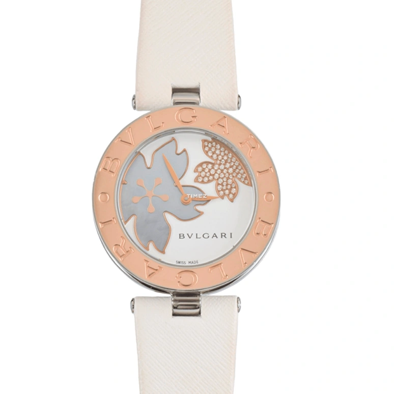 Bulgari,B.Zero1 35mm,35mm,Stainless Steel,Rose Gold,White,Quartz,Sapphire,Crystal Glass,Round,BZ35FDSGL