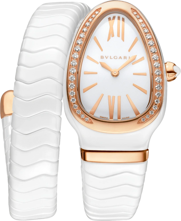 Bulgari,Serpenti 35mm,35mm,Ceramic,White,Sapphire,Crystal Glass,102613