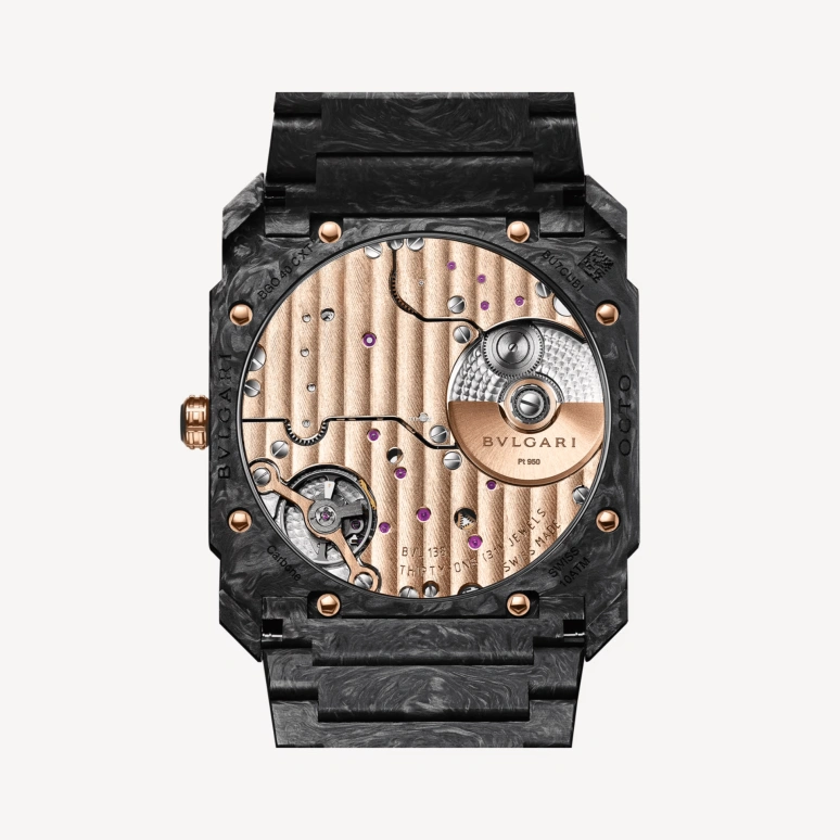 Bulgari,Octo 40mm,40mm,Carbon,Smoky Coal,Black,Automatic,Sapphire,Crystal Glass,Octagon,103779