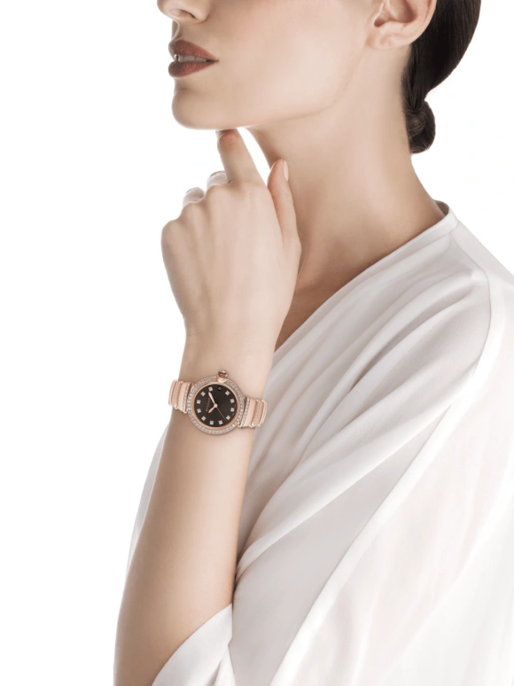 Bulgari,Lvcea 33mm,33mm,Rose Gold,Black,Automatic,42hours,In-house Caliber,102191
