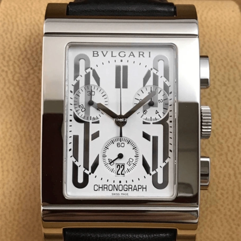 Bulgari,Rettangolo 29x49mm,29x49mm,Stainless Steel,Silver White,Automatic,Chronograph,Day,RTC49SLD