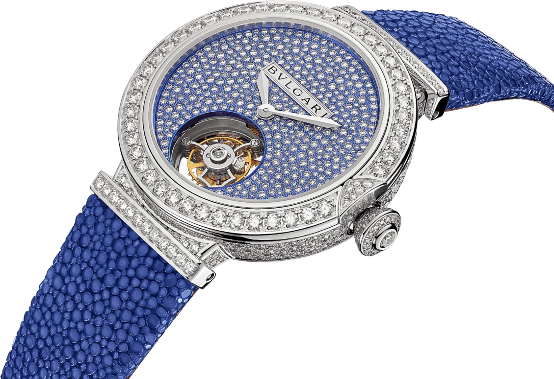 Bulgari,Lvcea 38mm,38mm,White Gold,Blue,Sapphire,Crystal Glass,Setting,Diamonds,102881