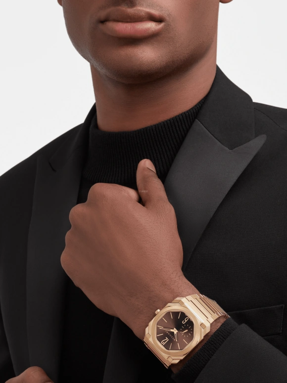 Bulgari,Octo 40mm,40mm,Rose Gold,Coffee,Brown,Gold,Automatic,60hours,In-house Caliber,103637