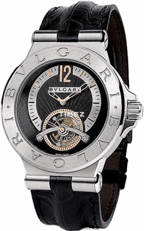Bulgari,Diagono 42mm,42mm,Platinum,Black,Sapphire,Crystal Glass,Closed,DG42BPLTB