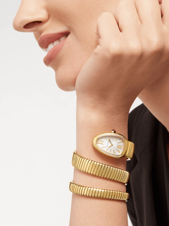 Bulgari,Serpenti 35mm,35mm,Yellow Gold,Silver,Quartz,26280hours,In-house Caliber,101923