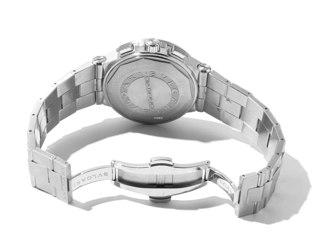 Bulgari,Other 40mm,40mm,Stainless Steel,Silver,Automatic,Chronograph,Day,101629