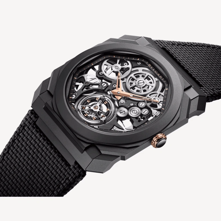 Bulgari,Octo 40mm,40mm,Titanium,Black,Skeleton,Handwound,Tourbillon,Octagon,103984